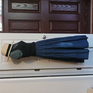 Vtg 90's Denim Prairie Maxi Skirt